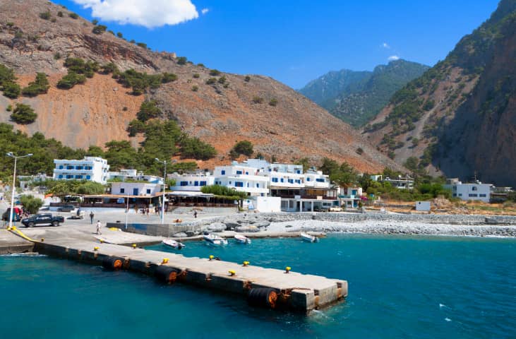 Aghia Roumeli bay at Crete island in Greece