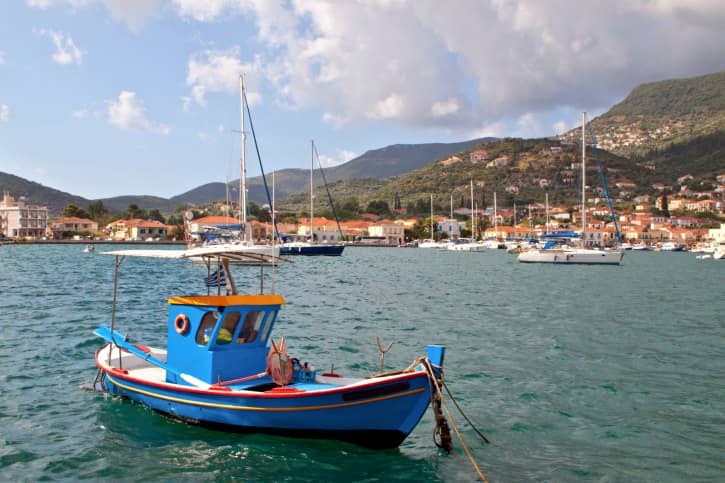 Vathi bay of Ithaki island in Greece