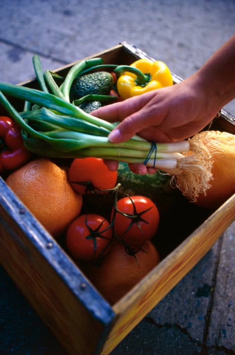 Crate of vegetables