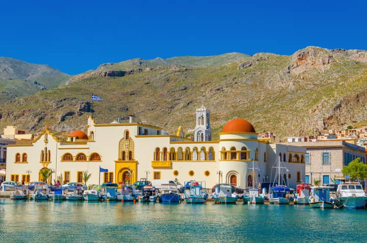 Town hall of Pohtia on Kalymnos Island, Greece