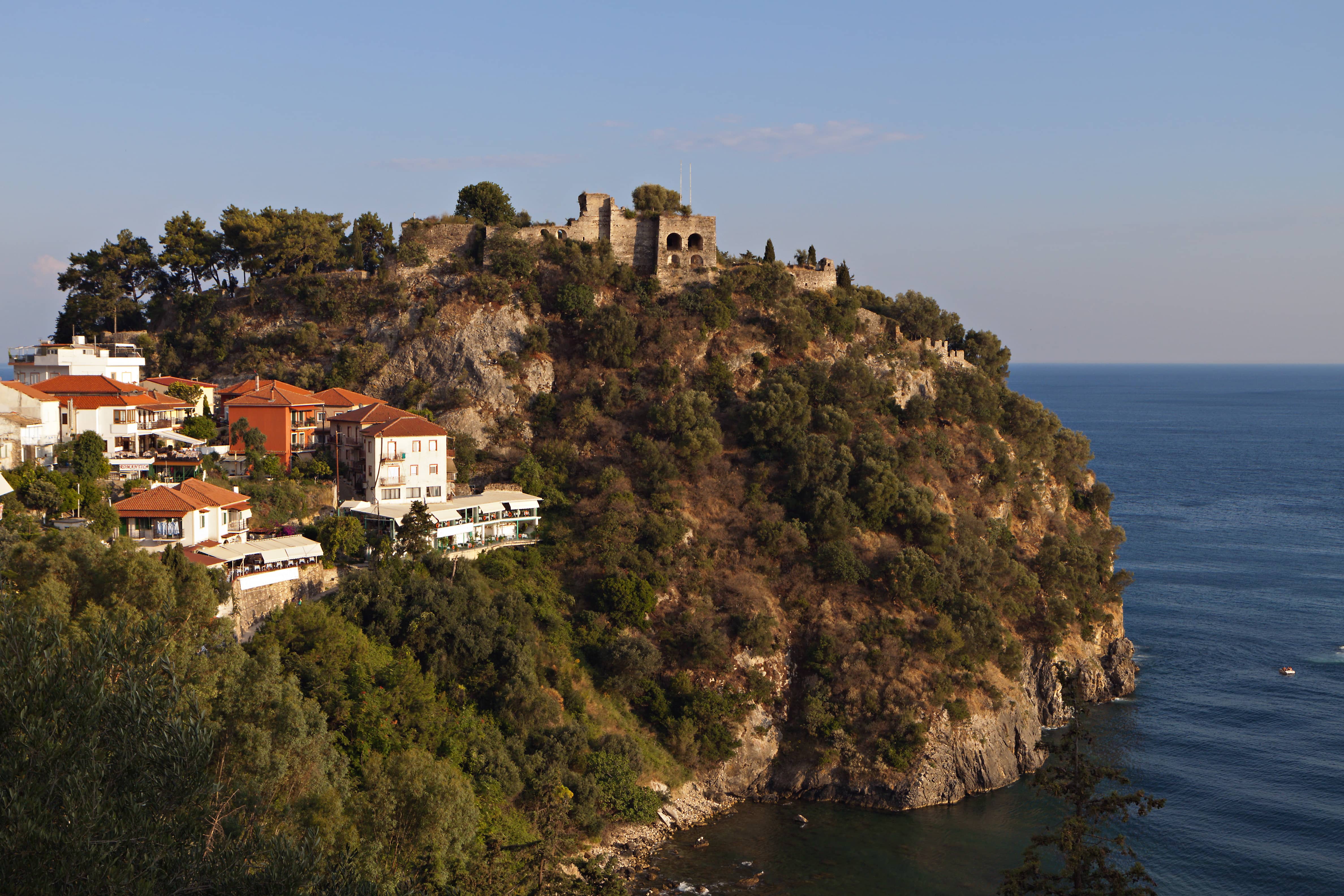 Parga town and the castle in Greece